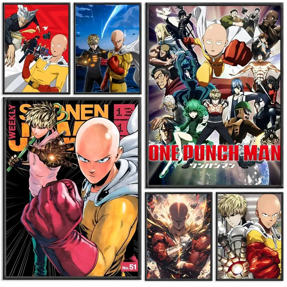 Anime One-Punch Man Poster Modern PP Paper Wall Decorative for Cafe Office Bar Home Wall Decor Gift