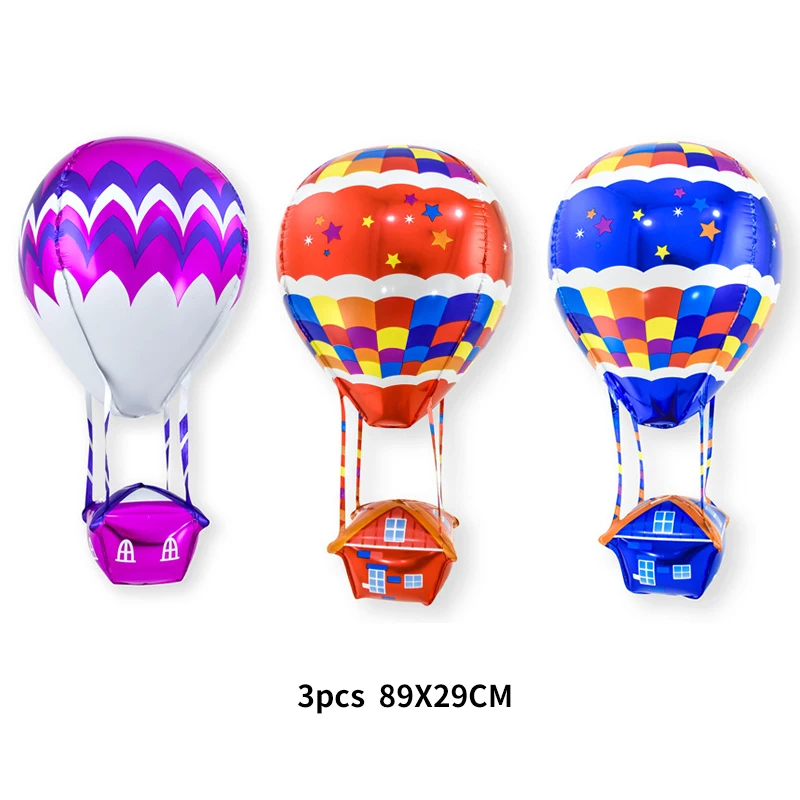 1Pcs 4D Colorful Aluminum Film Hot Air Balloon Baby Shower Decor Helium Balloon Wedding Decoration Kids Birthday Party Supplies