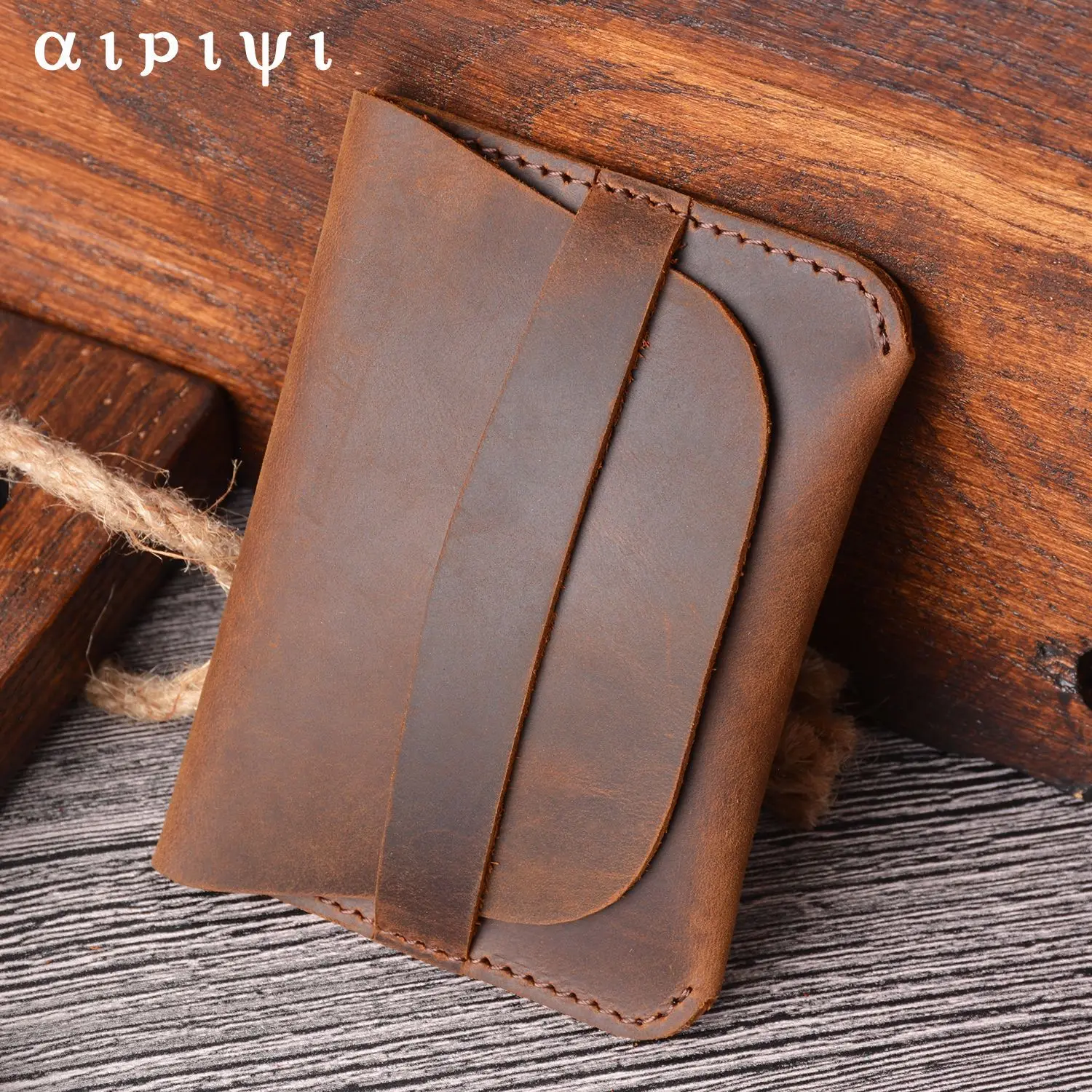 2025 Simple Crazy Horse Leather Creative Retro Leisure Bull Pickup Bag Card Clip Hair Collection Leather Wallet Car Key Bag