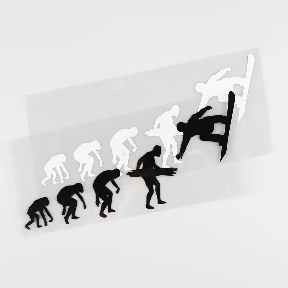 YJZT Fashion Snowboarding Evolution Extreme Sport Vinyl Car Stickers Silhouette Decor S9-1012