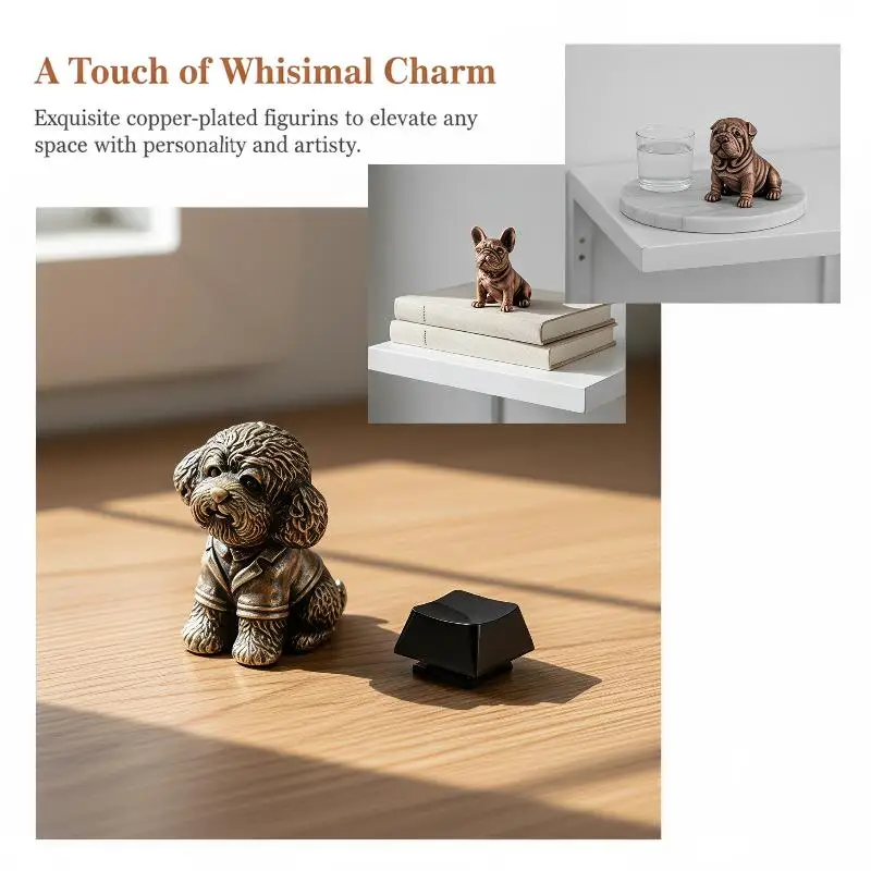 Vintage Dog Figurine Exquisite Carving Durable Alloy Build For Home Decor Dog Lover Gifts