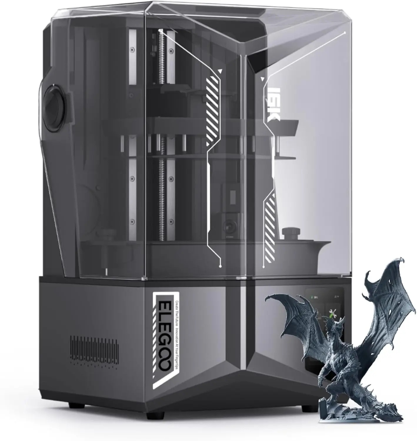 Impressora 3D de Resina ELEGOO Saturn 4 Ultra 16K | LCD mono de 10 polegadas e 16K com tampa rebatível, aquecimento inteligente do tanque a 30 graus. ° C, Tamanho Grande de Impressão de 8.33 × 4.66 × 8.66 Polegadas