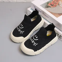 Children's  slip On Mesh Sneakers Shoes For Boys And Girls Autumn Spring Kid's Letter Soft Sole Breathable Footwear H23