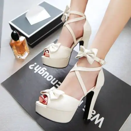 Party Open Toe Woman Summer High Heels Fashion Bow Peep Toe Slingbacks Ladies White Pink Black Bride Wedding Shoes Party Pumps