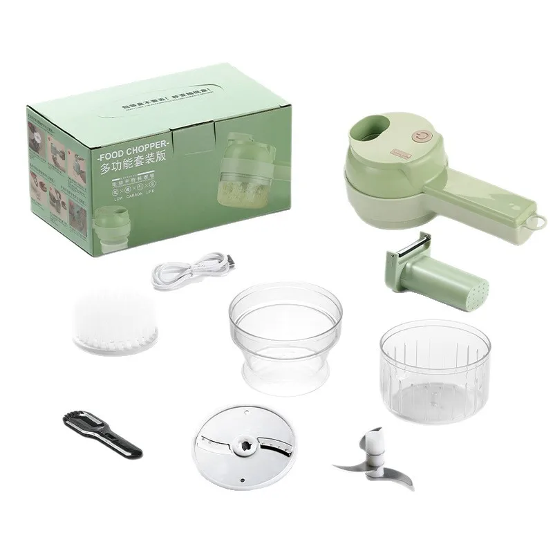 Vegetable cutter Multifunctional kitchen Garlic grinder Slicer Chili food processor Electric grinder Household