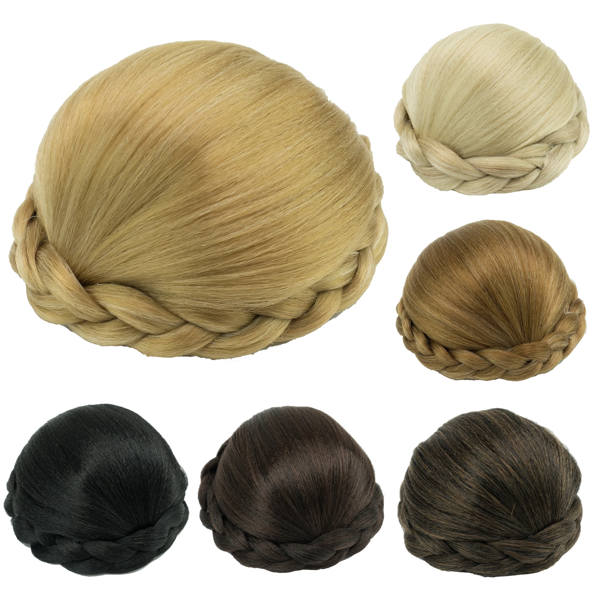 

Soowee Synthetic Hair Braided Chignon Dancer Hair Cover Donut Hairpieces Scrunchies Hair Buns Wig Updo for Girl