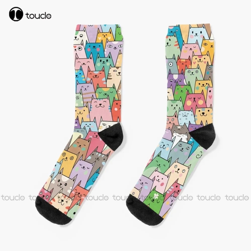 

Cartoon Cats Socks Winter Socks Fashion Creative Leisure Funny Art Abstract Oil Painting Socks Creative Funny Socks New Popular
