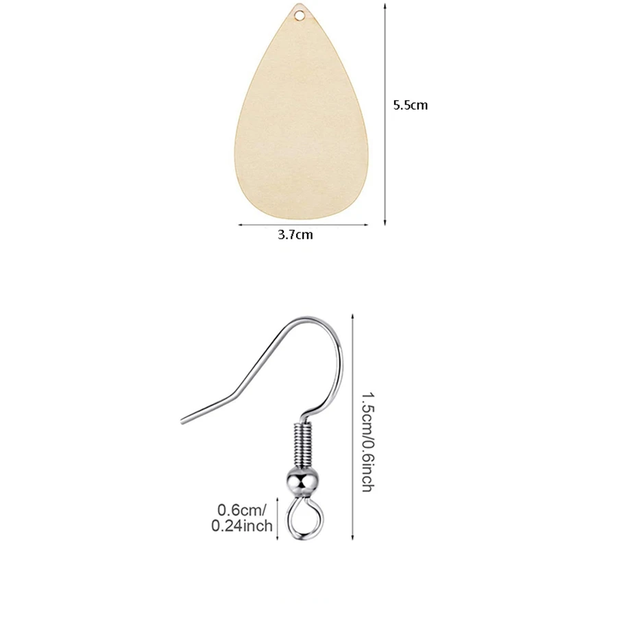 

120 Unpolished Wooden Earrings Pendants, Blank Wooden Earrings Pendants, Earring Hooks And Earrings For Jewelry Making.-A55G