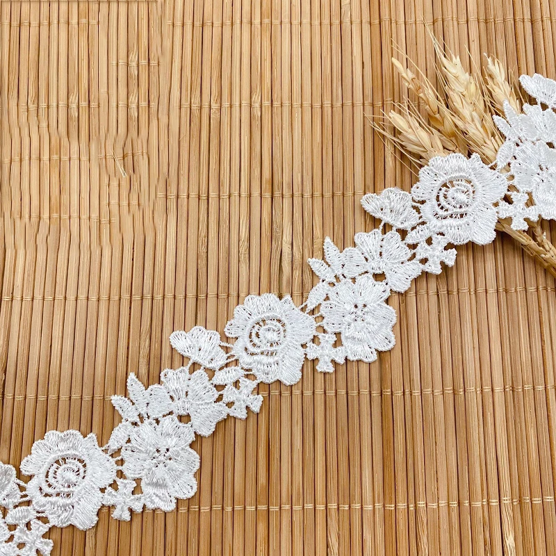 

45Yds Water Soluble Lace Trim for Fringe Trimmings Party Dress Patches Sewing Accessories Supplies