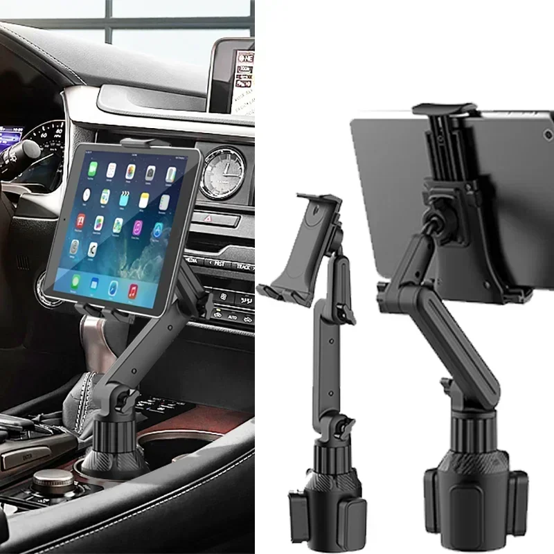Auto-Tablet-Halterung für Getränkehalter, 360° verstellbar, Smartphone-Halterung, 270° neigbare Stange, dreieckige Basis, Ram-Halterung für Tablets, für SUVs