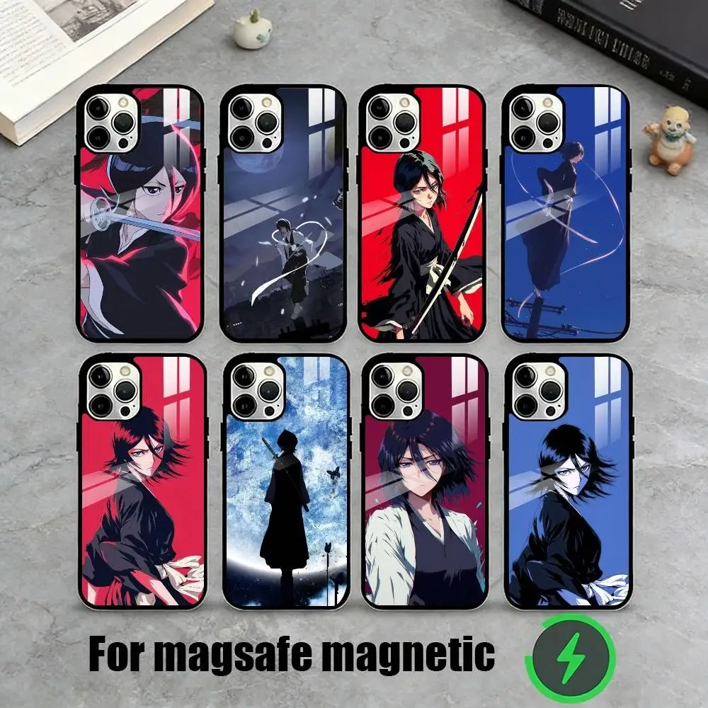 

R-Rukia Anime K-KuchikiS Phone Case For iPhone17,16,15,14,13,12,11 Plus,Pro Magnetic with Magsafe Wireless Charging