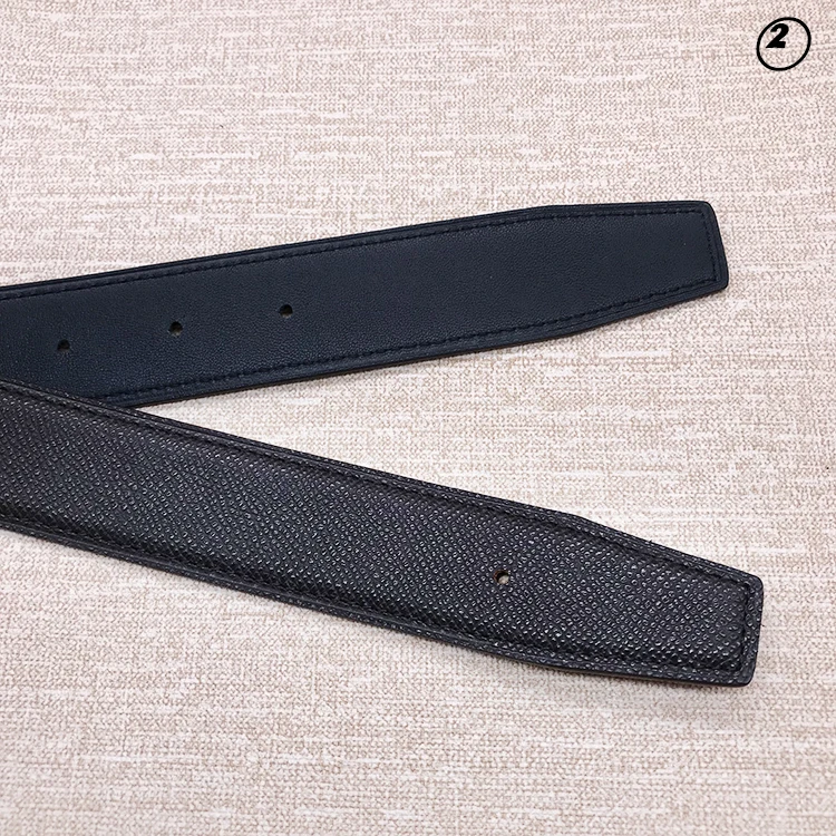 2024 WITHOUT BUCKLE two sides 3.2 cm high quality men women togo belt genuine leather strap trousers first layer free shipping