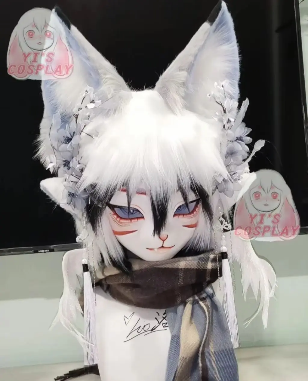 

Yis cosplay Custom Furry head Kigurumi Head Cosplay Kemono Fursuit Handmade Headsets Beast Customized Fursuit Kemono Head