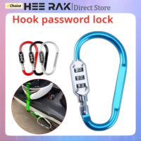 HEE RAK Aluminum Alloy D-type Lock Bicycle Helmet Anti-theft Hook Waterproof Multi-functional Small 3 Dial Password Padlock Tool