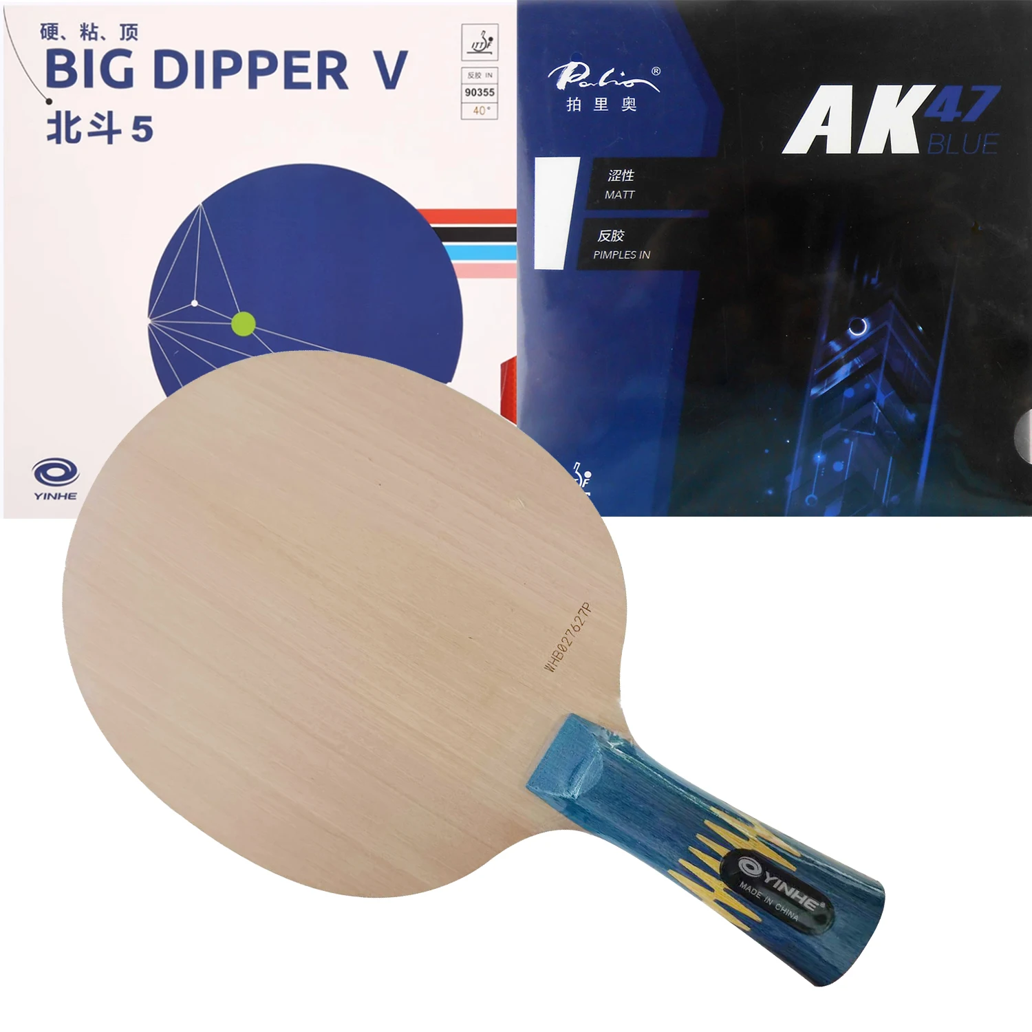 Pro Combo Racket Yinhe W-6 W 6 W6 Table Tennis Blade with YINHE BIG DIPPER V Big Dipper 5 and Palio AK47 BLUE PingPong Rubber