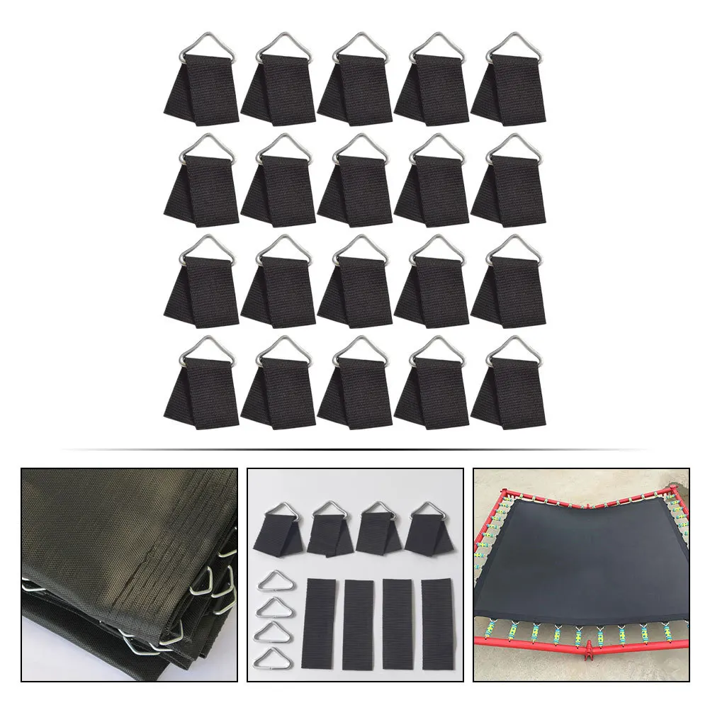 

20 set Iron Triangle Ring For Trampoline Mesh Heavy Duty Metal Triangle Buckles V-Shaped Fasteners Outdoor