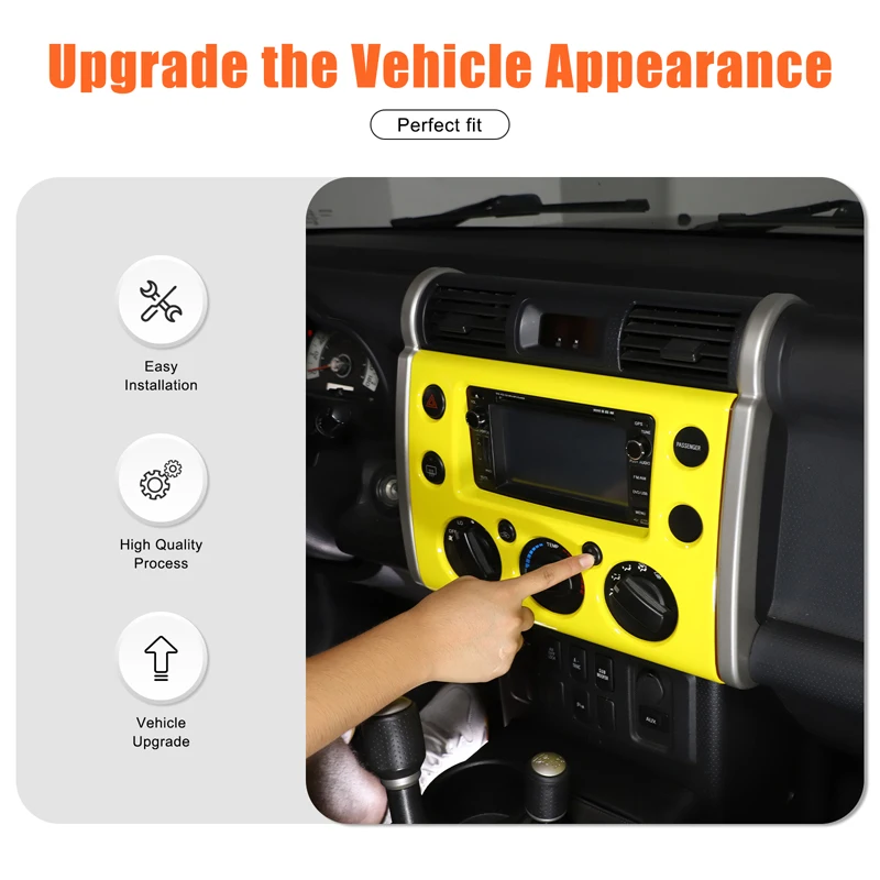 

ABS Car Central Control Navigation Decorative Panel Frame Sticker For Toyota FJ Cruiser 2007-21 Car Interior Accessories