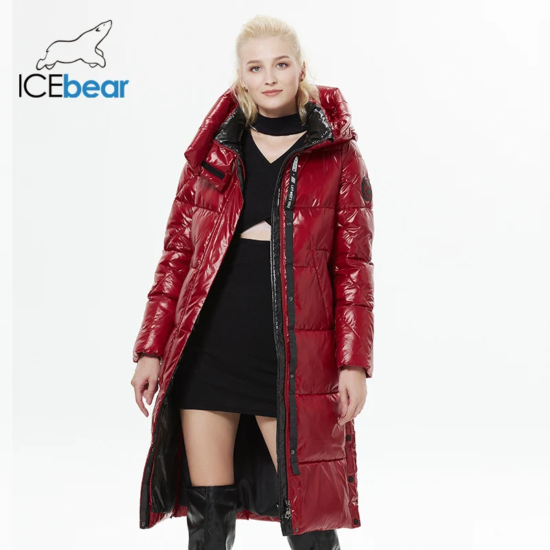 ICEbear 2023 Winter Fashionable Jacket Women\'s Hooded Warm Parkas Bio Fluff Parka Hight Quality Female Quilted Coat  GWD20155D