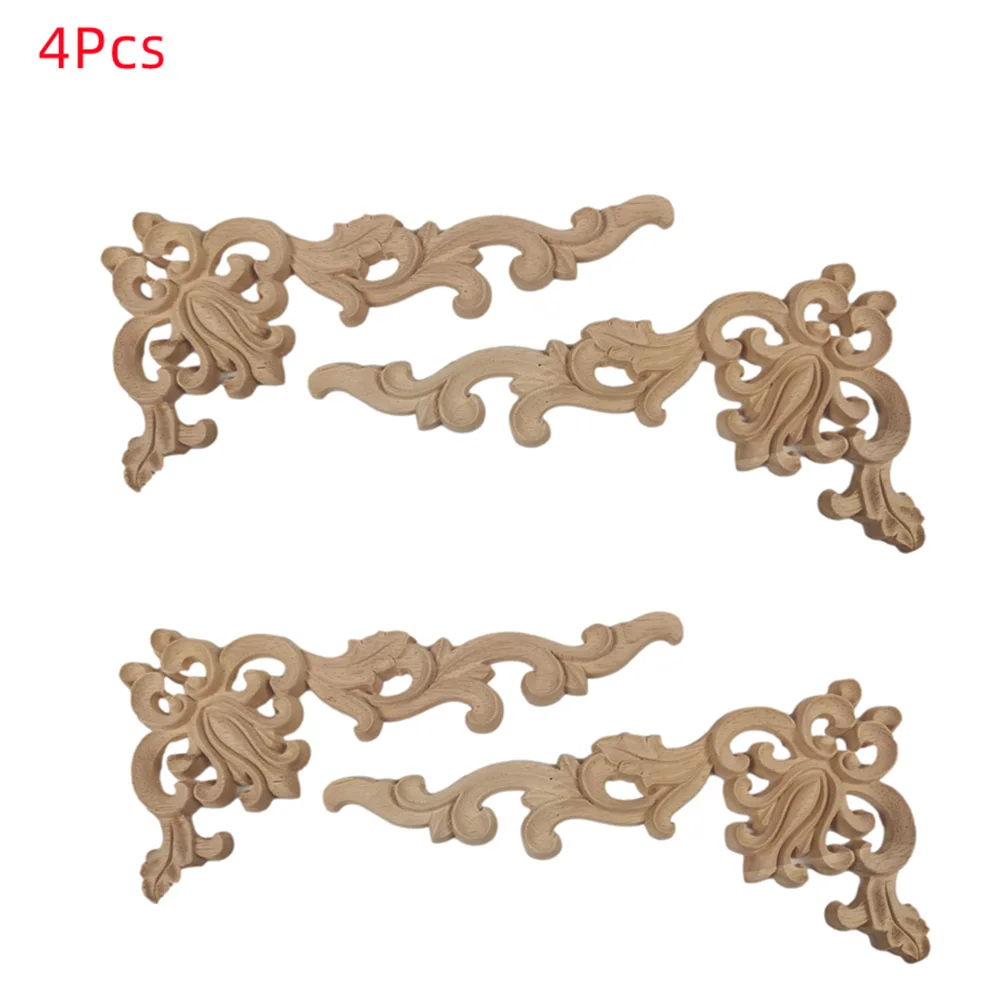 Decal Decor Wooden Carved Corner Doors European Style Furniture Mouldings Onlay Applique Right Angle Brand New