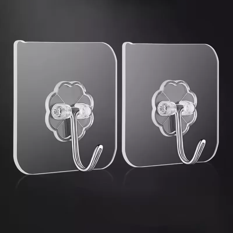 

1-100pcs Transparent Self Adhesive Hooks Waterproof Wall Mounted Hanger Hook Heavy Load Rack Bathroom Kitchen Organizer Holder