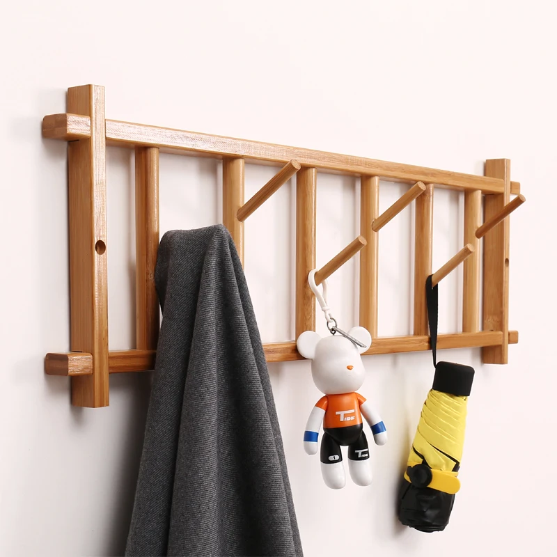 

Wall Mounted Coat Rack Entrance Storage Wooden Clothes Rack Outdoor Portable Recibidor De Entrada Mueble Furniture Living Room