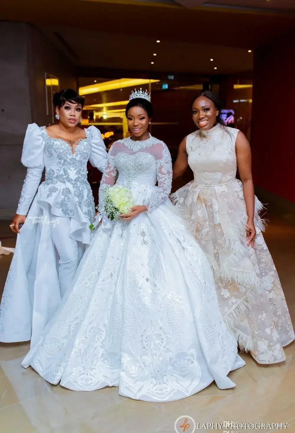 Suknie ślubne Aso Ebi na zamówienie, w stylu arabskim, plus size, luksusowe, koronkowe, seksowne, zdobione kryształkami, z długimi rękawami, Shee