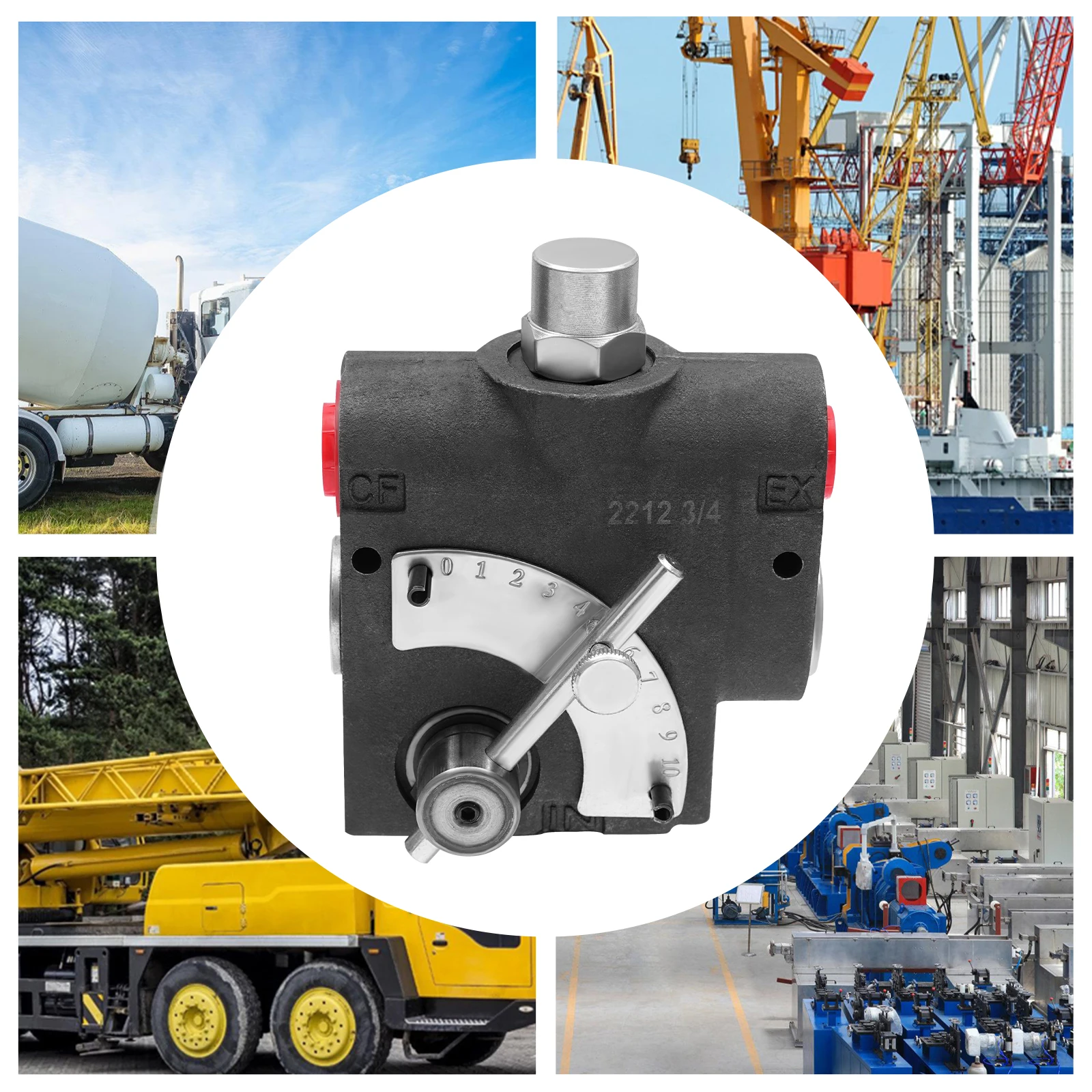 Hydraulic Flow Control Valve, 30GPM Adjustable, 3000PSI, 3/4"NPT for Tractors, Loaders & Log Splitters, Pressure Compensated