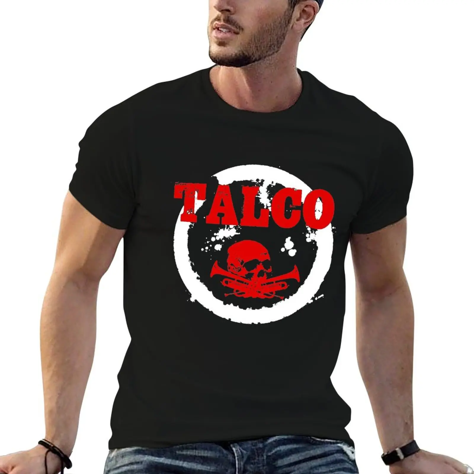 Camiseta Talco Music, camiseta para hombre, camisetas de algodón 100% de marca de lujo, camiseta 100% de algodón para hombre, camiseta de algodón