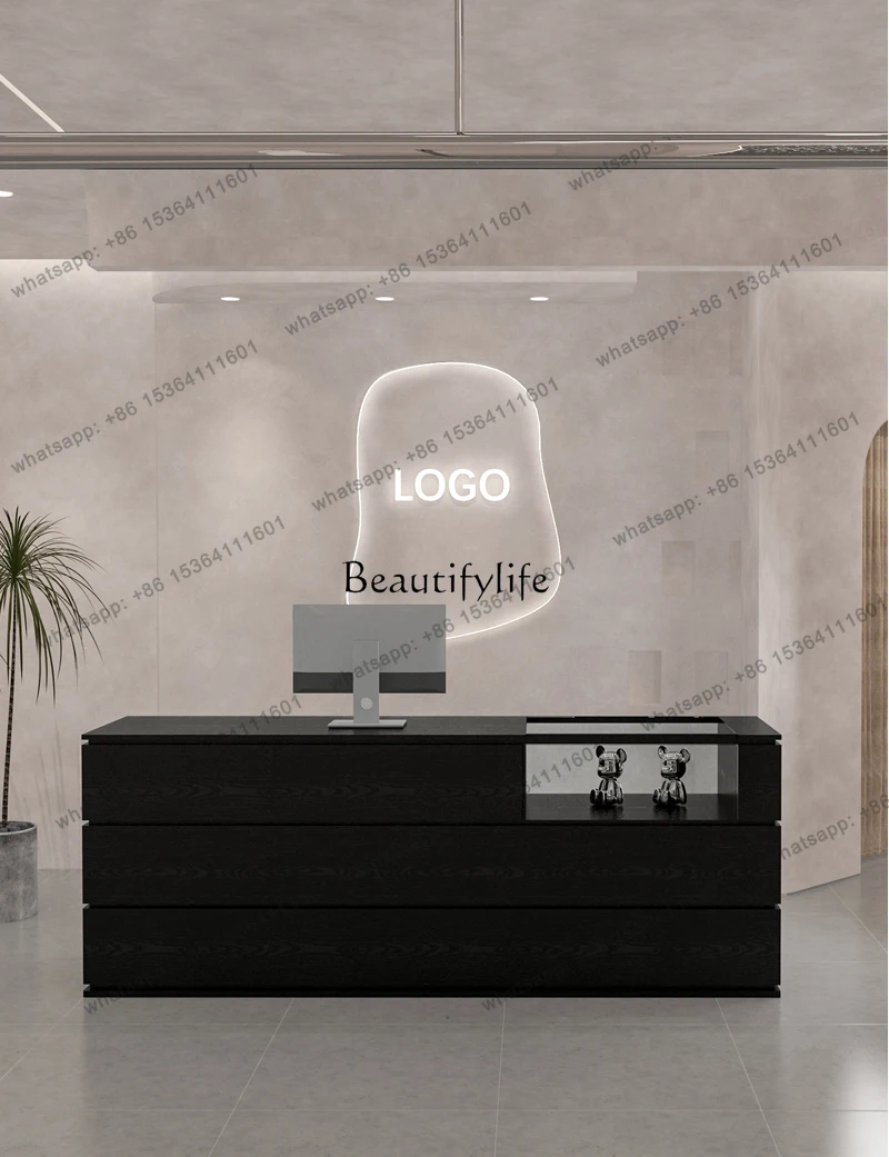 X4  Simple and modern hair salon, bar counter, clothing cashier, beauty salon, small jewelry store counter