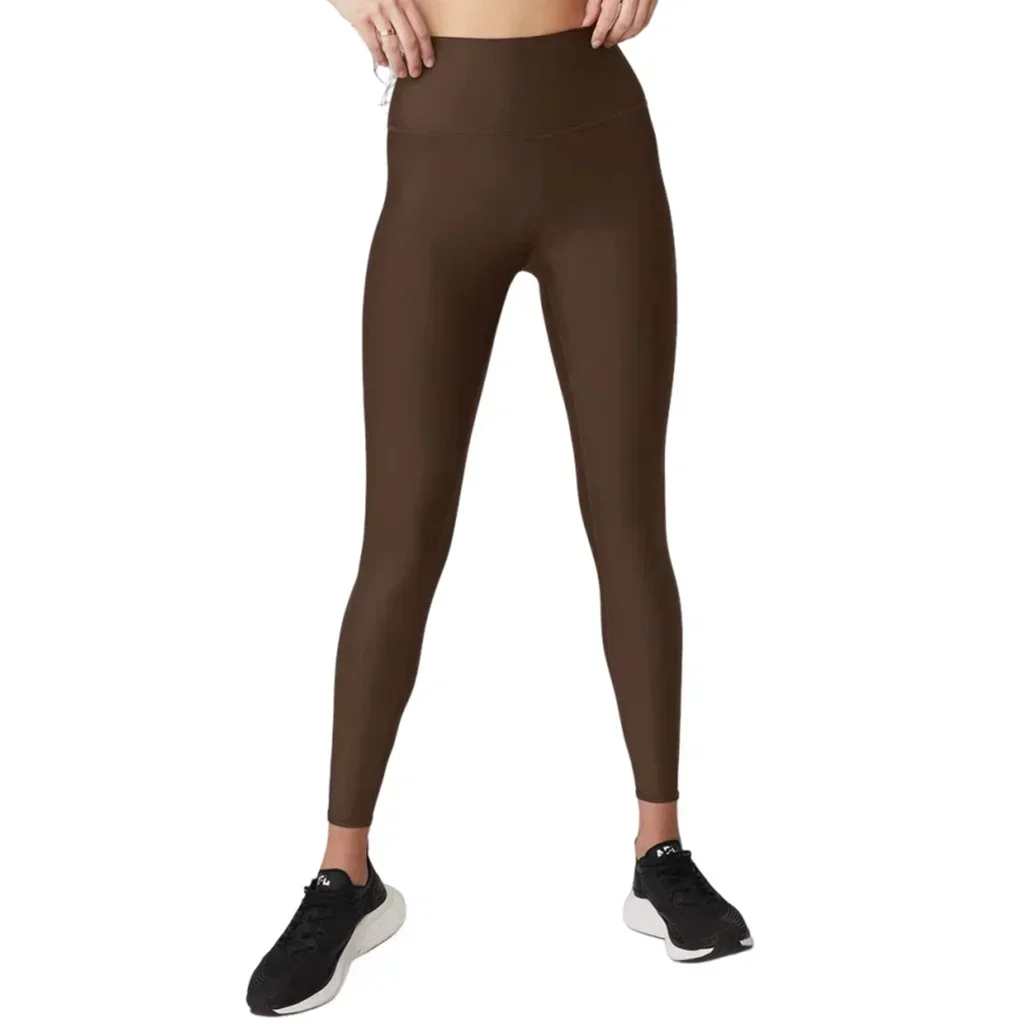 

lo Женские леггинсы для йоги 7/8, воздушные леггинсы с высокой талией, штаны для йоги, сексуальная удобная бесшовная однотонная плотная спортивная одежда для фитнеса