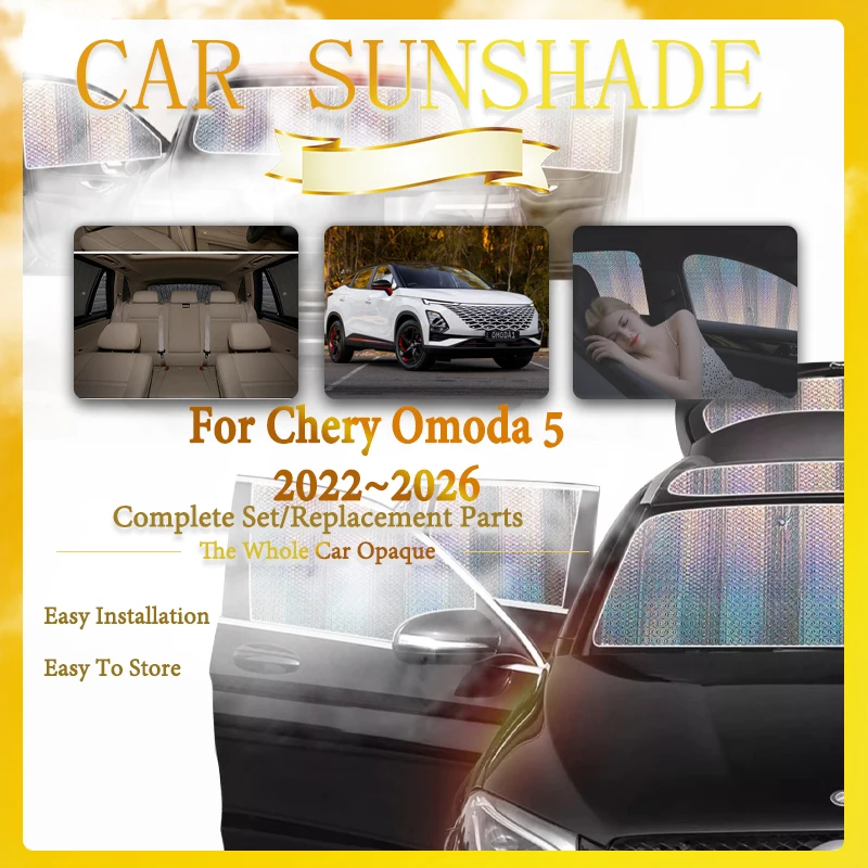 

Car Window Sunshade Pads For Chirey Chery Omoda 5 C5 E5 FX T34 2022~2026 Anti-UV Sun Coverage Cover Windshields Auto Accessories