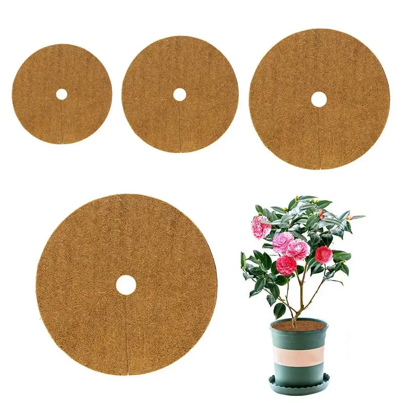 10PCS Coconut Fibers Mulch Ring Natural Coconut Fiber Tree Mulch Mat Coconut Shell Fiber Warm Moisture Cushion For Garden