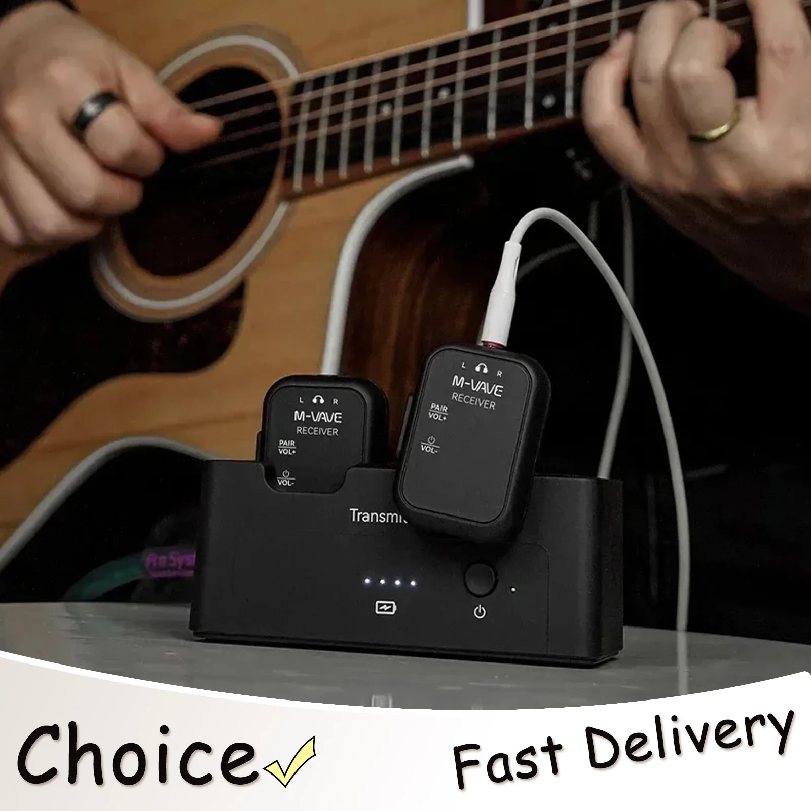 

M-VAVE Wireless System Transmitter Receiver 2.4GHz Low Latency Real-time Two-Way Listening Ear Return Guitarra Accessories
