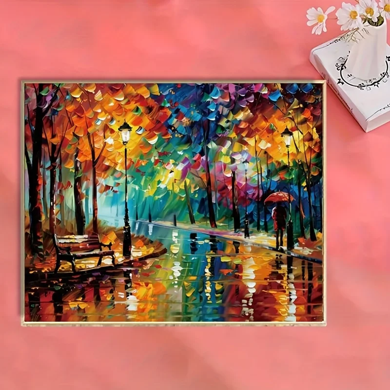 [Professional Art Use] 1pc Beginner-Friendly Adult Digital Painting Kit - Includes Acrylic Paints, Canvas, 3pcs Brushes, And Ins