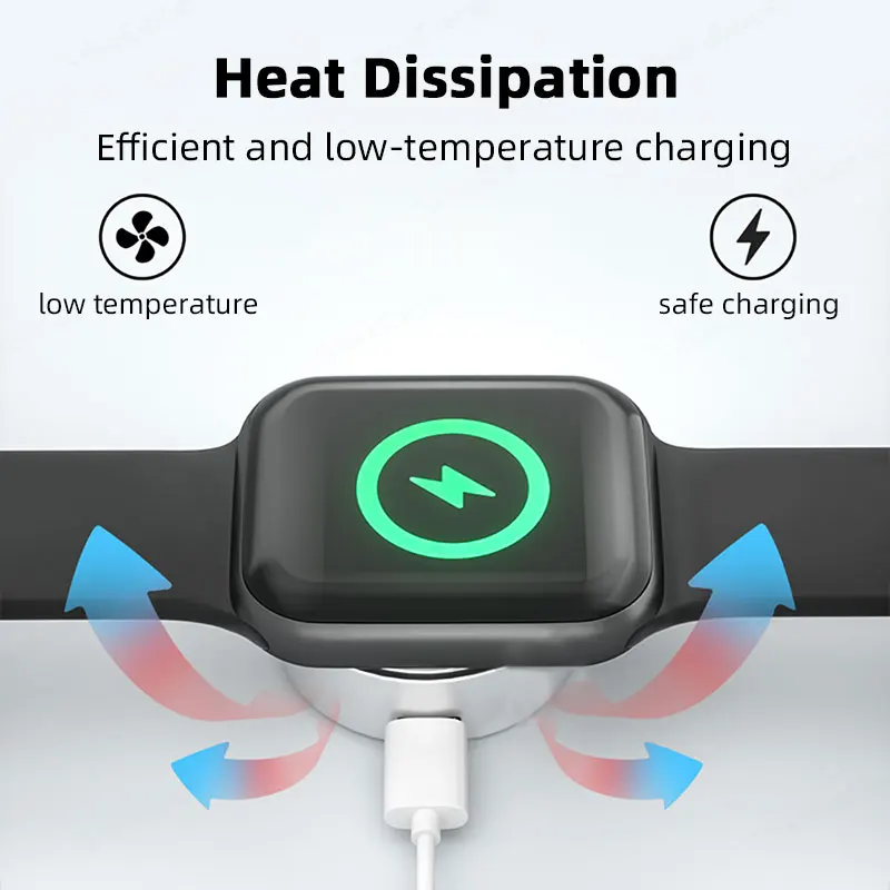 Magnetic Wireless Charger For Apple Watch Series S9 8 7 5 4 3 2 1 SE Charging Dock Station Portable For iOS or Type-C Charger