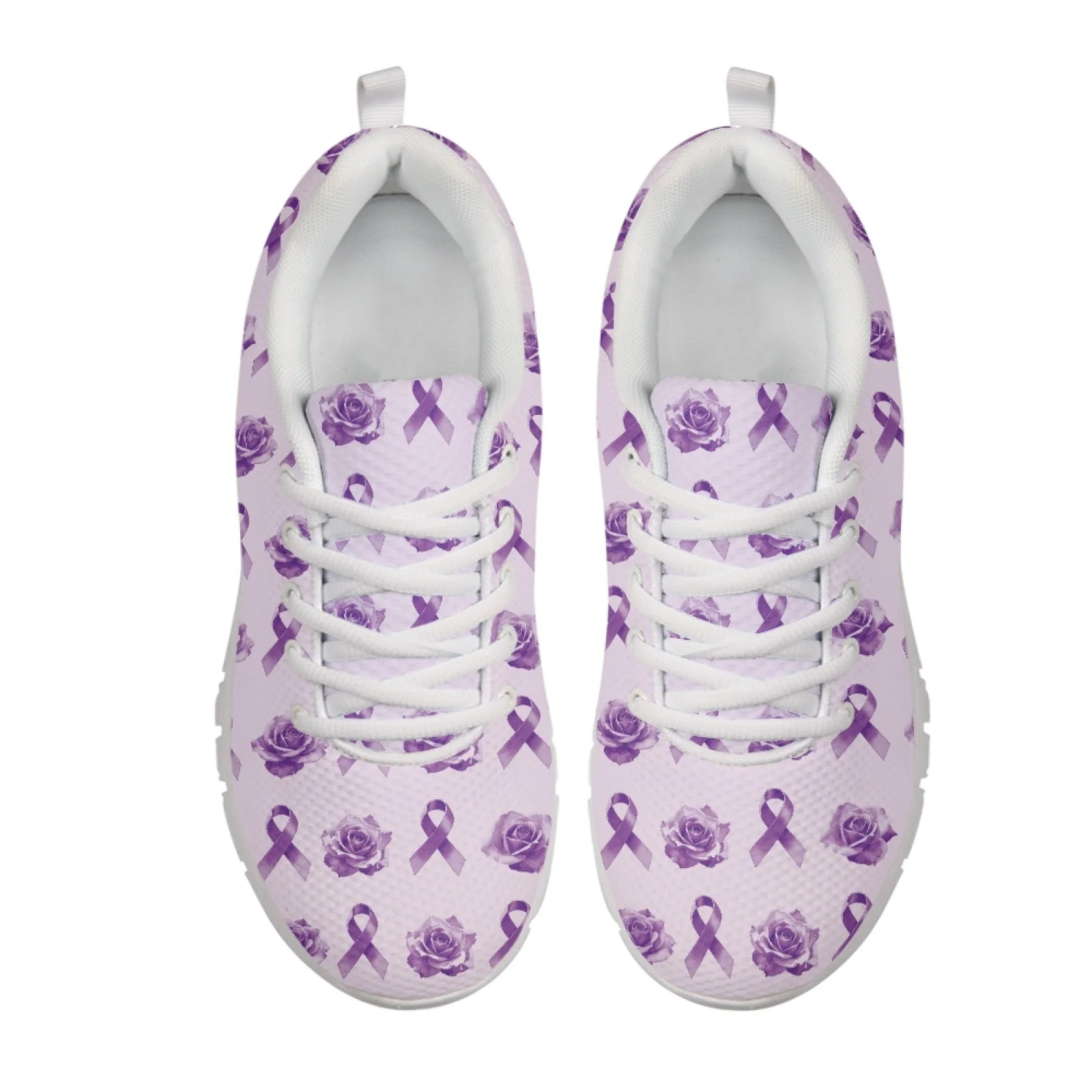 Coloranimal Pink Medical Icons Lace Up Running Shoes for Womens Mesh & EVA Sole Mens Sports Tennis Shoes for Walking
