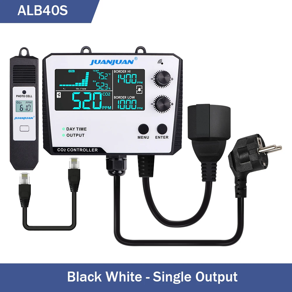 0 ~ 5000ppm CO2 Controller LCD Display Luchtkwaliteit Monitor CO2 Concentratie Controle Kooldioxide Regulator voor Plant Kas