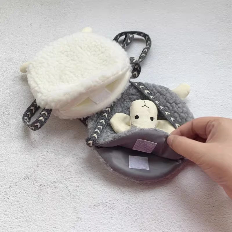 Sheep Lamb Goat Crossbody Bag Storage Package Plush Toy Cartoon Farm Family Animal Key Coin Pack Boy Girl Friend Birthday Gift