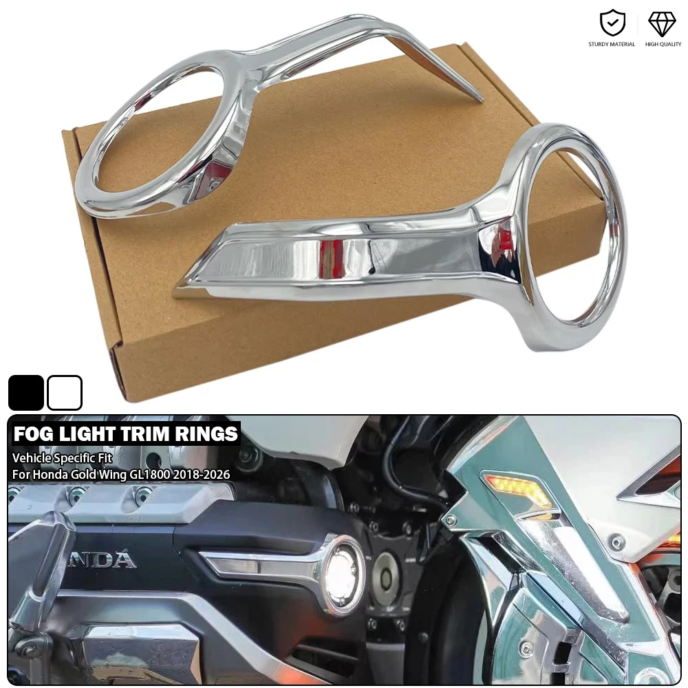 

Декоративные накладки на противотуманные фары - черные/хромированные, подходят для Honda Gold Wing 1800 Tour F6B DCT GoldWing GL1800 2018-2026