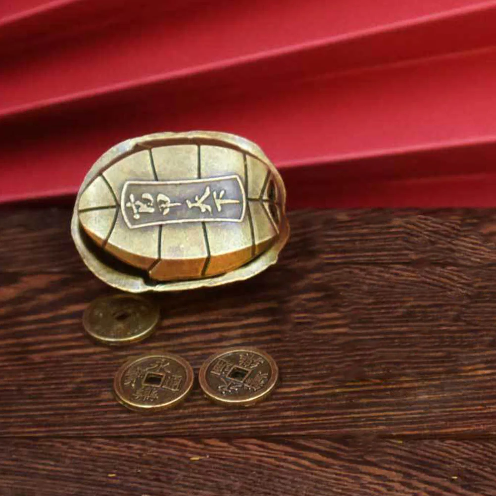 Turtle Shell Pendant Divination Game Zinc Alloy Coins With Fortune Props Desktop Decoration Ornament