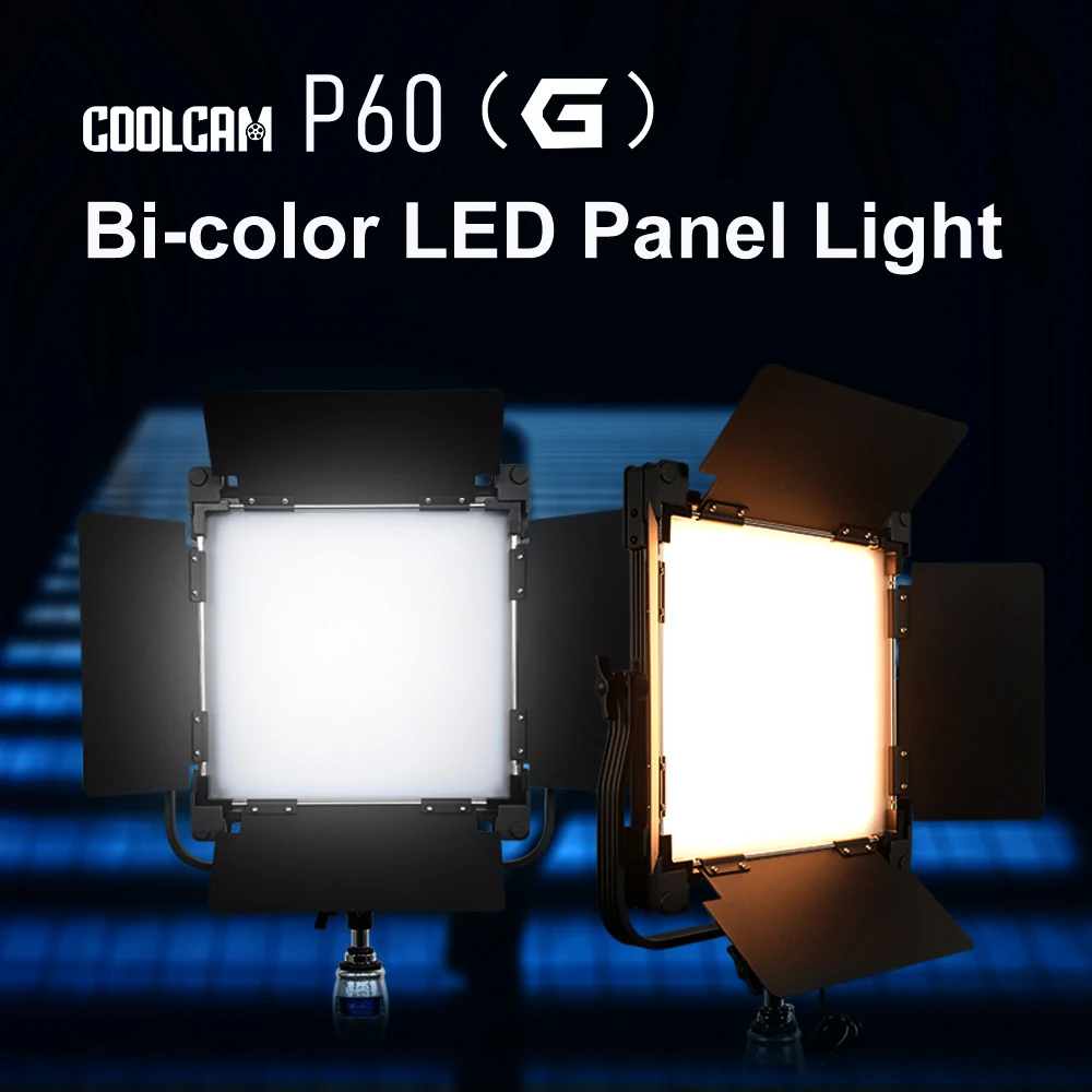 Портативная двухцветная светодиодная панель COOLCAM P60 (G) мощностью 60 Вт с управлением через приложение и DMX 2700–6500 К