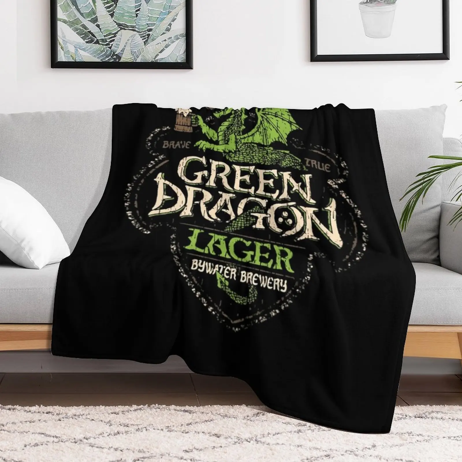 Green Dragon Lager Throw Blanket manga Fashion Sofas Blankets