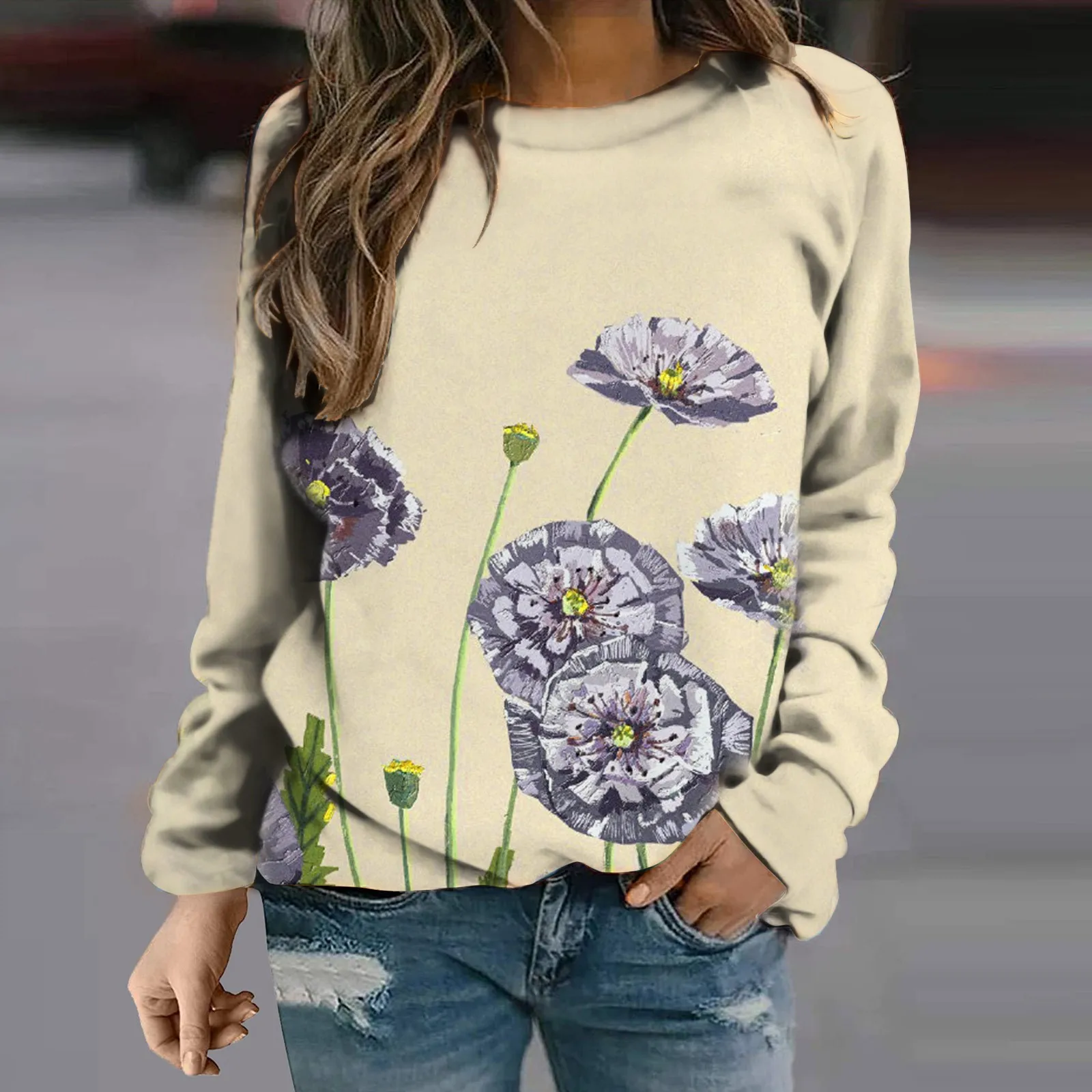 Autumn Flower Bird 3D Print Long Sleeve Women Hoodie Streetwear Female Hoodies Sweatshirts Pullovers Oversized Woman Clothing