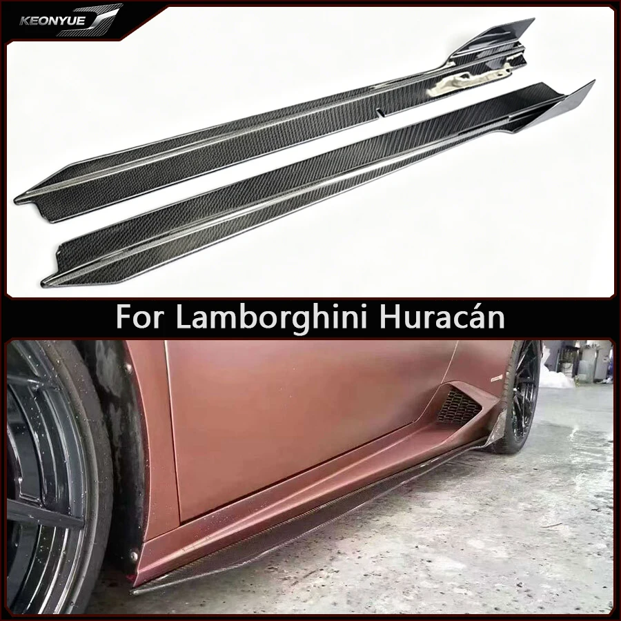 Para Lamborghini Huracán LP580 LP610 580: Kit de carrocería de fibra de carbono, faldones laterales, splitters de parachoques, alerones de copa y paneles laterales.