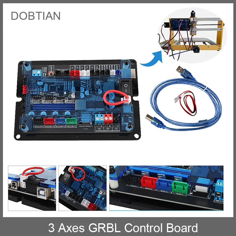 Dobtian 3-Axis 32-Bit CNC Engraving Machine Controller GRBL Stepper Motor Control (1 Z-Axis 2 Y-Axes 1 X-Axis) for DIY Engraver