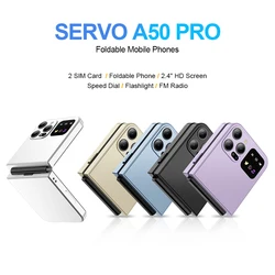 SERVO A50 PRO teléfono móvil abatible, Dial de velocidad, linterna, Grabación de llamada automática, tipo C, 2 tarjetas SIM, GSM, 2,4 pulgadas, teléfono móvil plegable, varios colores