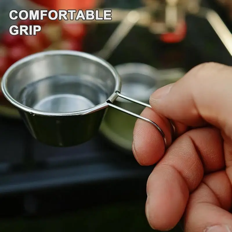 Metal Cups 50ml Mini Wine Glass Set 4x Small Portable Mugs Equipment For Mountaineering Backpacking Tea BBQ Outdoors Kitchen