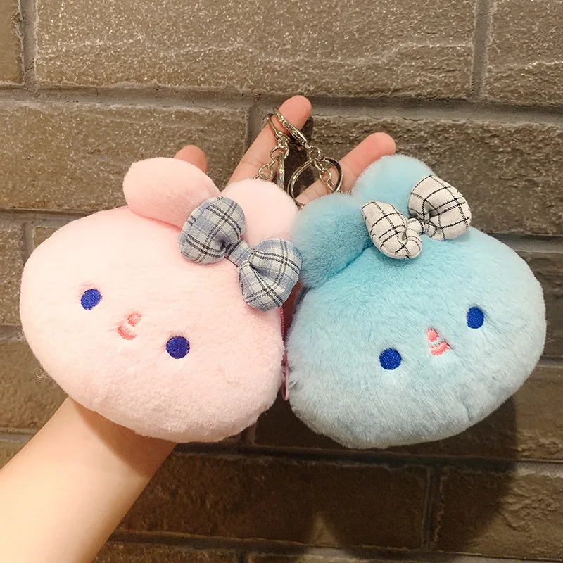 Creative Mini Plush Rabbit Coin Purse Children's Cute Small Bag Charm Storage Bag Schoolbag Charm Keychain Gifts For Girls