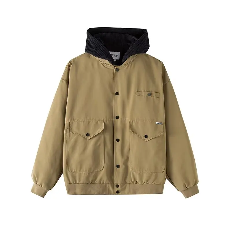 

Свободная мужская рабочая одежда Jaet, осень-зима, большой размер 250, сум, функциональный открытый кардиган с капюшоном, пальто для пар...