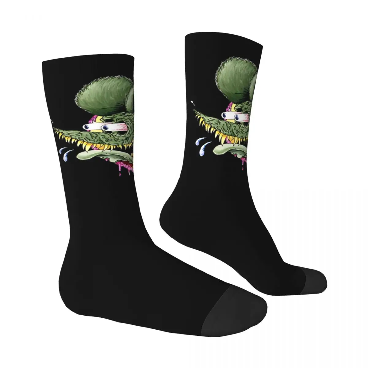 Contes du Rat Fink 7 Chaussettes, Bas Gothiques Harajuku, Anti-Transpiration, Chaussettes d'Escalade Personnalisées, Confortables pour Couple, Automne